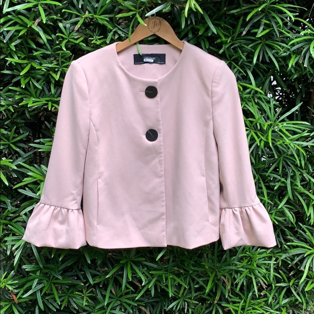 Zara Basic Pink Bell Sleeve Jacket - image 1